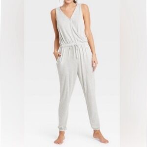 Barefoot Dreams Malibu Jumpsuit Cream Light Gray Sleeveless Jumpsuit- Medium